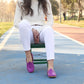 Women Shoes Handmade Light Purple Leather Turkish Yemeni Rubber Sole