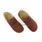 Handmade Claret Red Nubuck Leather Barefoot Laced Shoes for Men - Wide Toe Box