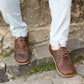 Men Barefoot Shoes, Handmade, Crazy Classic Brown Leather, Laced Shoes