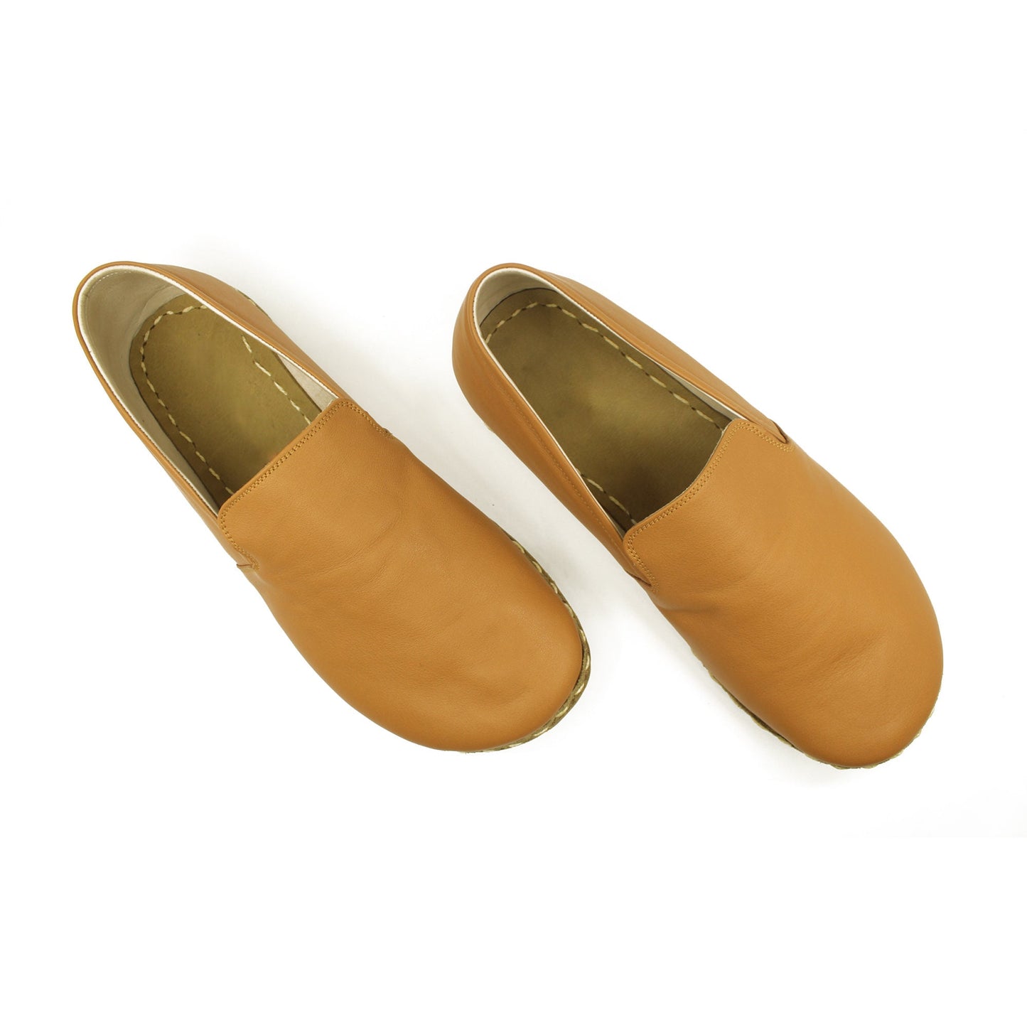 Men's Light Brown Zero Drop Casual Shoes - Handmade by Nefes