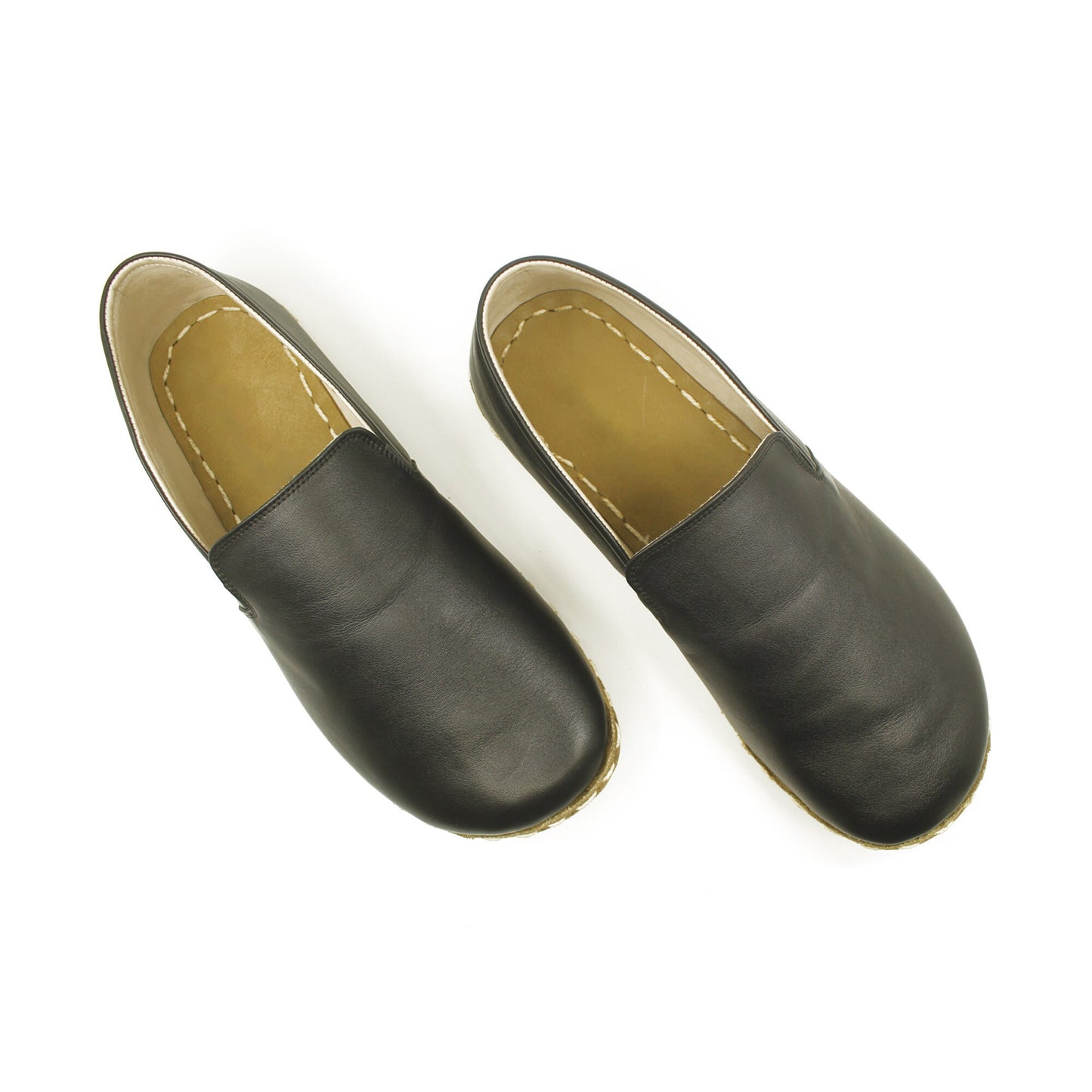 Handmade Zero Drop Groom Shoes in Black Leather