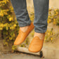 Men Barefoot, Handmade, Light Orange Leather