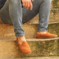 Men Barefoot, Handmade, Orange Nubuck Leather