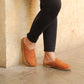 Barefoot - close toed slippers - Brown Nubuck Leather - Winter Slippers - Sheepskin slippers - For Women