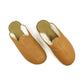 Sheepskin slippers - Winter Slippers - Barefoot Slipper - Close Toed Slippers - Light Brown Leather - Copper Rivet - For Women