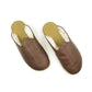 Sheepskin slippers - Winter Slippers - Barefoot Slipper - Close Toed Slippers - Bitter Brown Leather - Copper Rivet - For Women