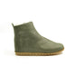 Women's Boot, Real Tuscan Fur Inside, All Leather, Matte Green