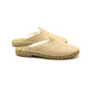 Winter Slippers  - Sheepskin slippers  - Close Toed Slippers - Beige Leather – Rubber Sole - For Women