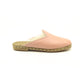 Winter Slippers  - Sheepskin slippers  - Close Toed Slippers - Light Pink Leather – Rubber Sole - For Women