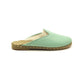 Winter Slippers  - Sheepskin slippers  - Close Toed Slippers - Turquoise Leather – Rubber Sole - For Women