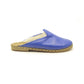 Winter Slippers  - Sheepskin slippers  - Close Toed Slippers - Blue Leather – Rubber Sole - For Women