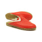 Winter Slippers  - Sheepskin slippers  - Close Toed Slippers - Red Leather – Rubber Sole - For Women
