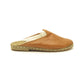 Winter Slippers  - Sheepskin slippers  - Close Toed Slippers - Flat Brown Leather – Rubber Sole - For Women