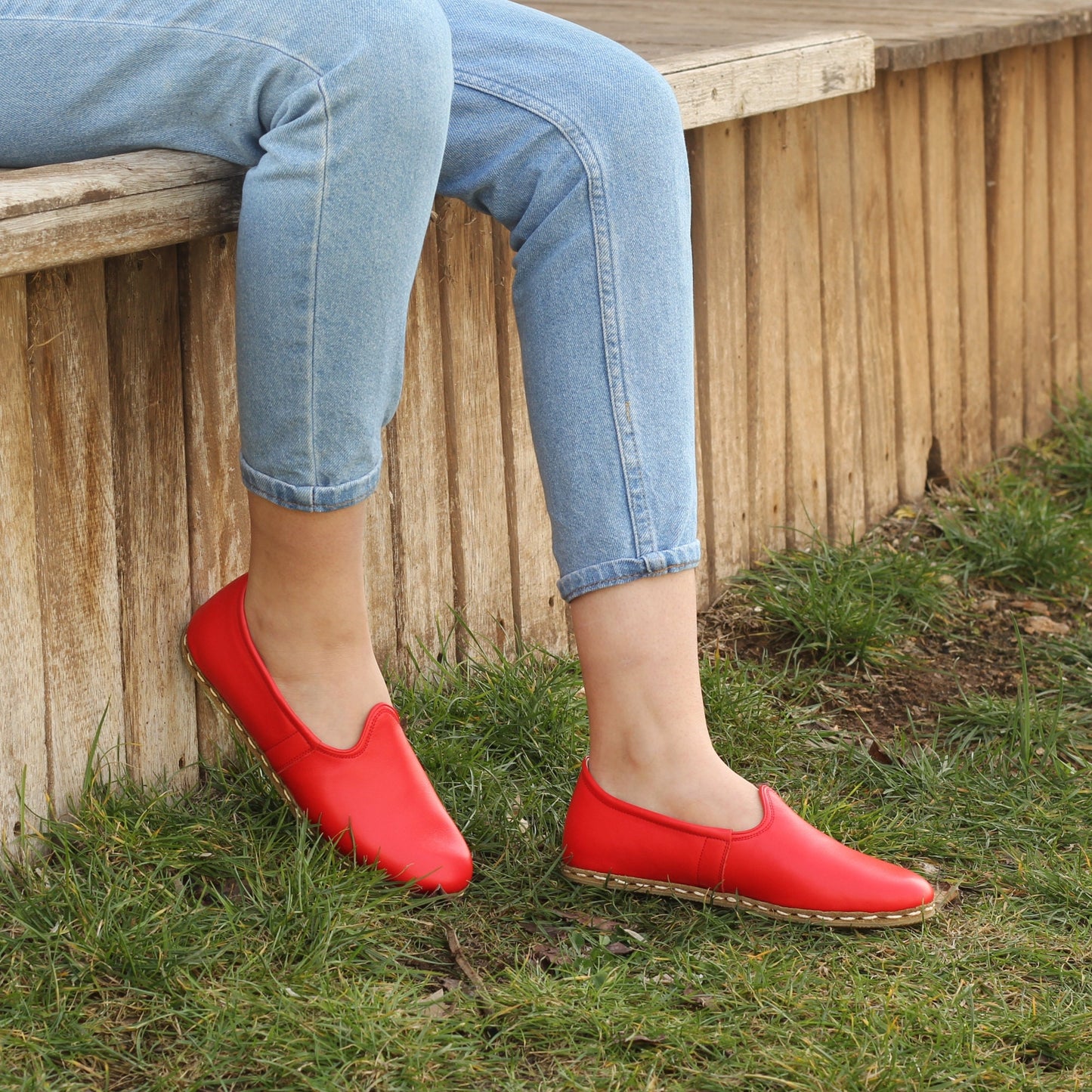 Women Shoes, Handmade Red Leather, Turkish Yemeni Rubber Sole