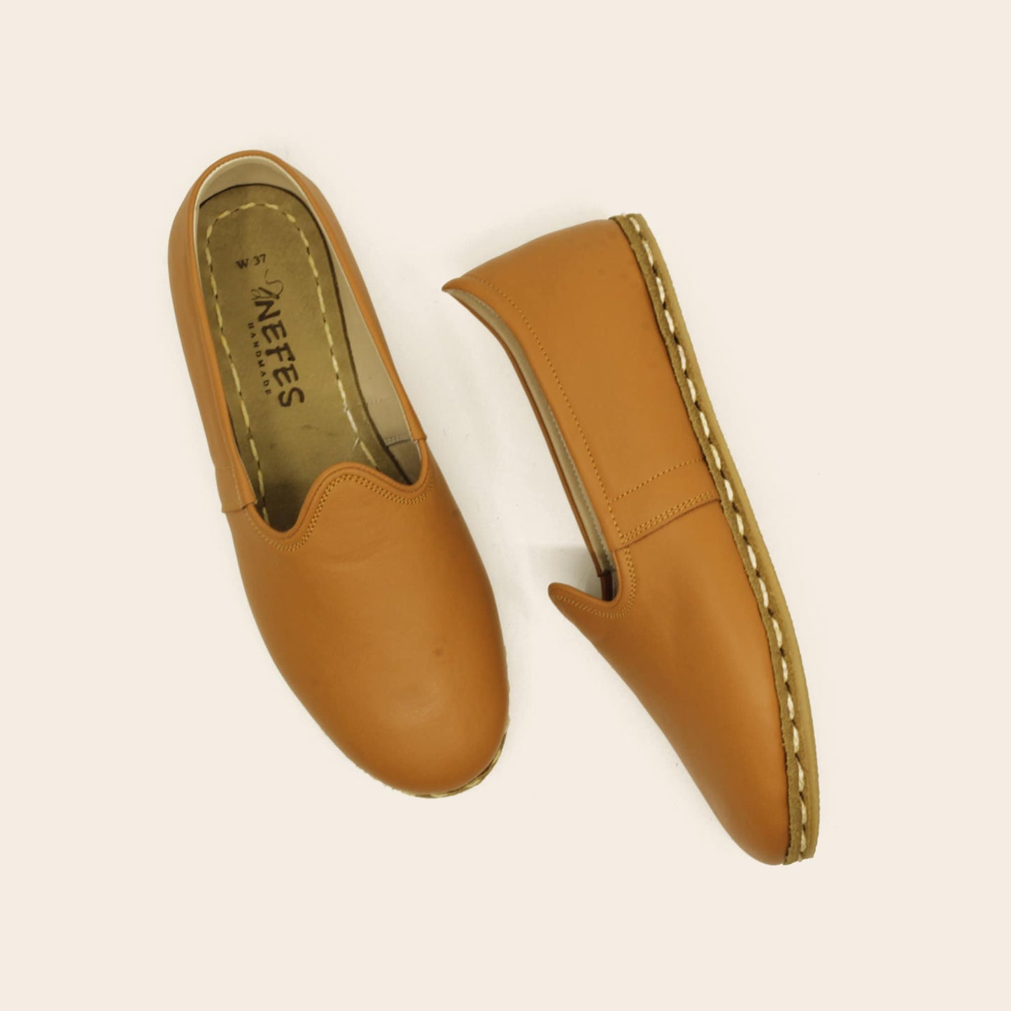 Men Shoes Handmade Brown Leather Turkish Yemeni Rubber Sole