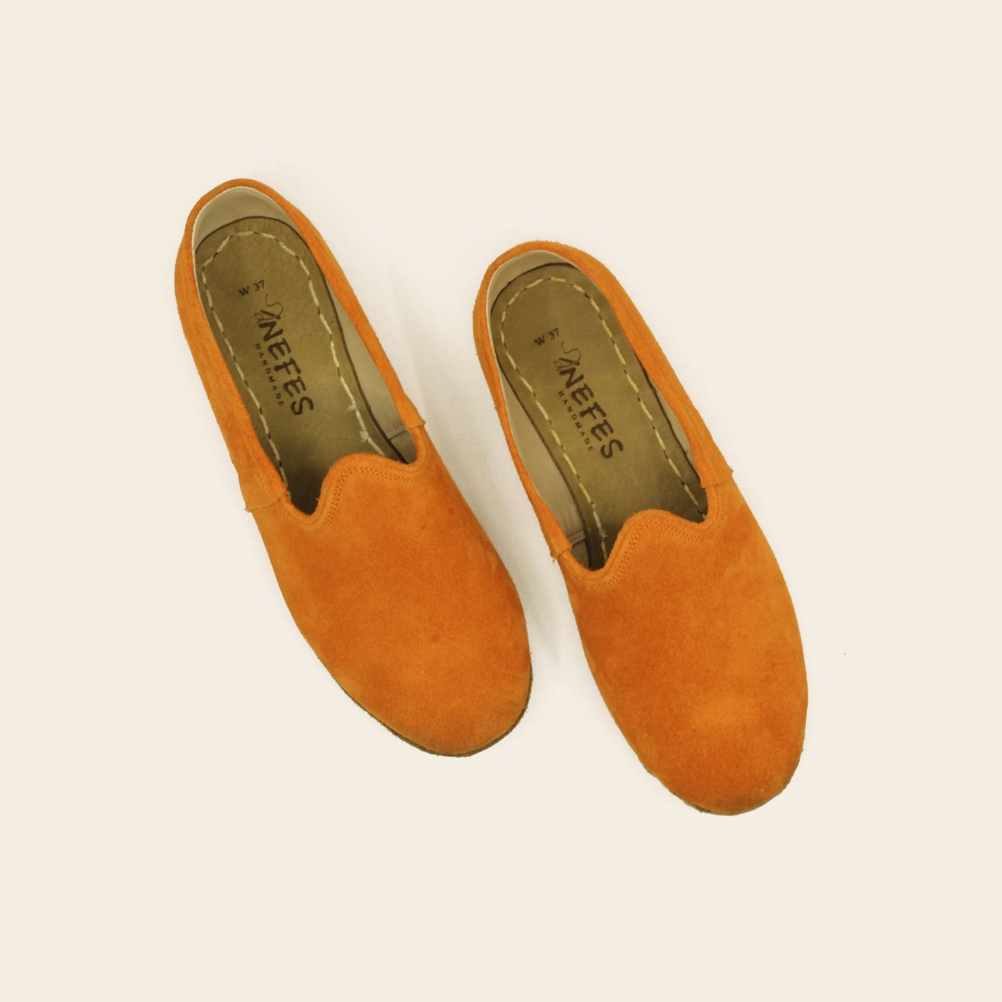 Men Shoes Handmade Orange Suede Leather Yemeni Rubber Sole