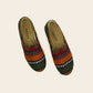 Men Shoes Handmade Green Kilim Rug Leather Turkish Yemeni Rubber Sole