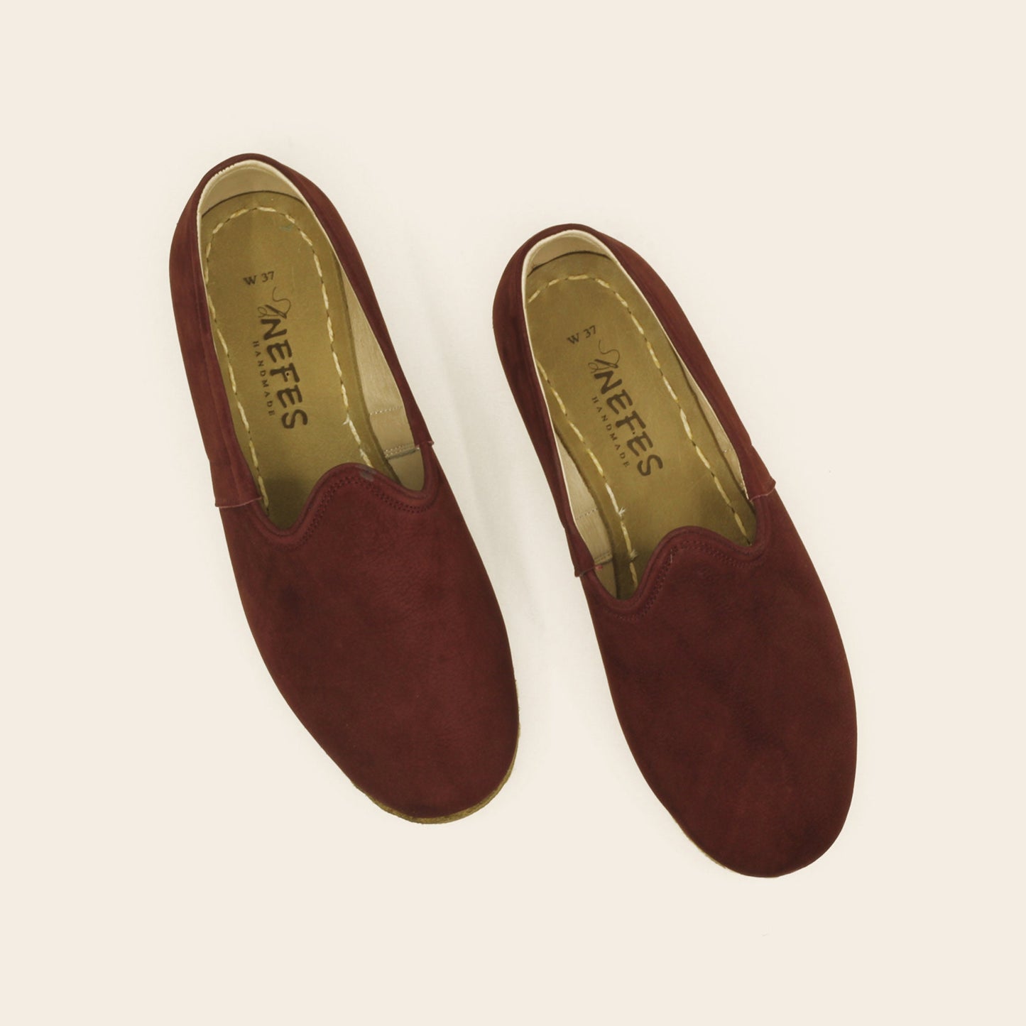 Men Shoes Handmade Claret Red Nubuck Leather Yemeni Rubber Sole
