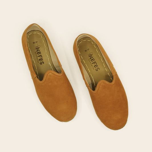 Men Shoes Handmade Brown Nubuck Leather Yemeni Rubber Sole