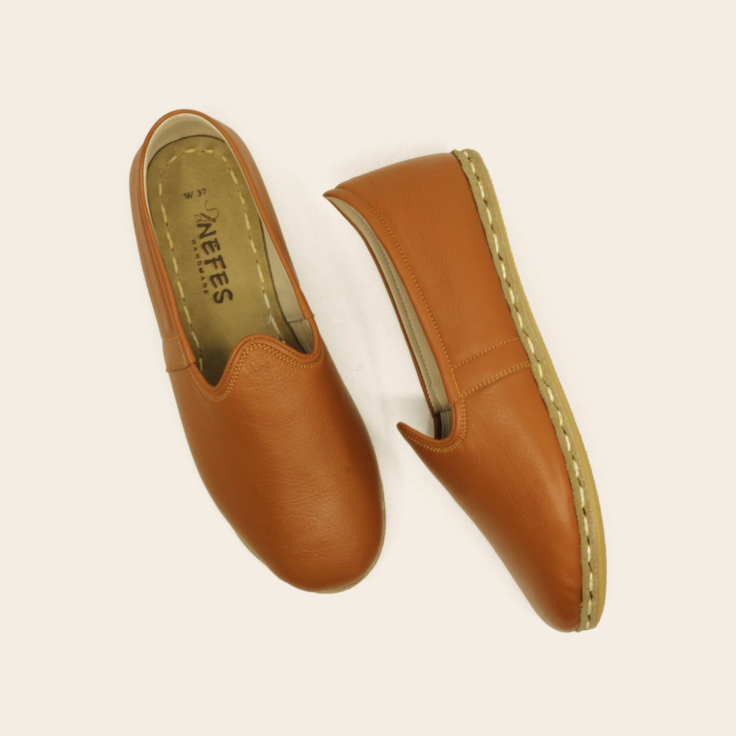 woodland brown leather women shoes handmade yemeni rubber sole - Nefes Shoes