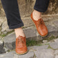 Men Barefoot Oxford Antique Brown Shoes-  Handmade