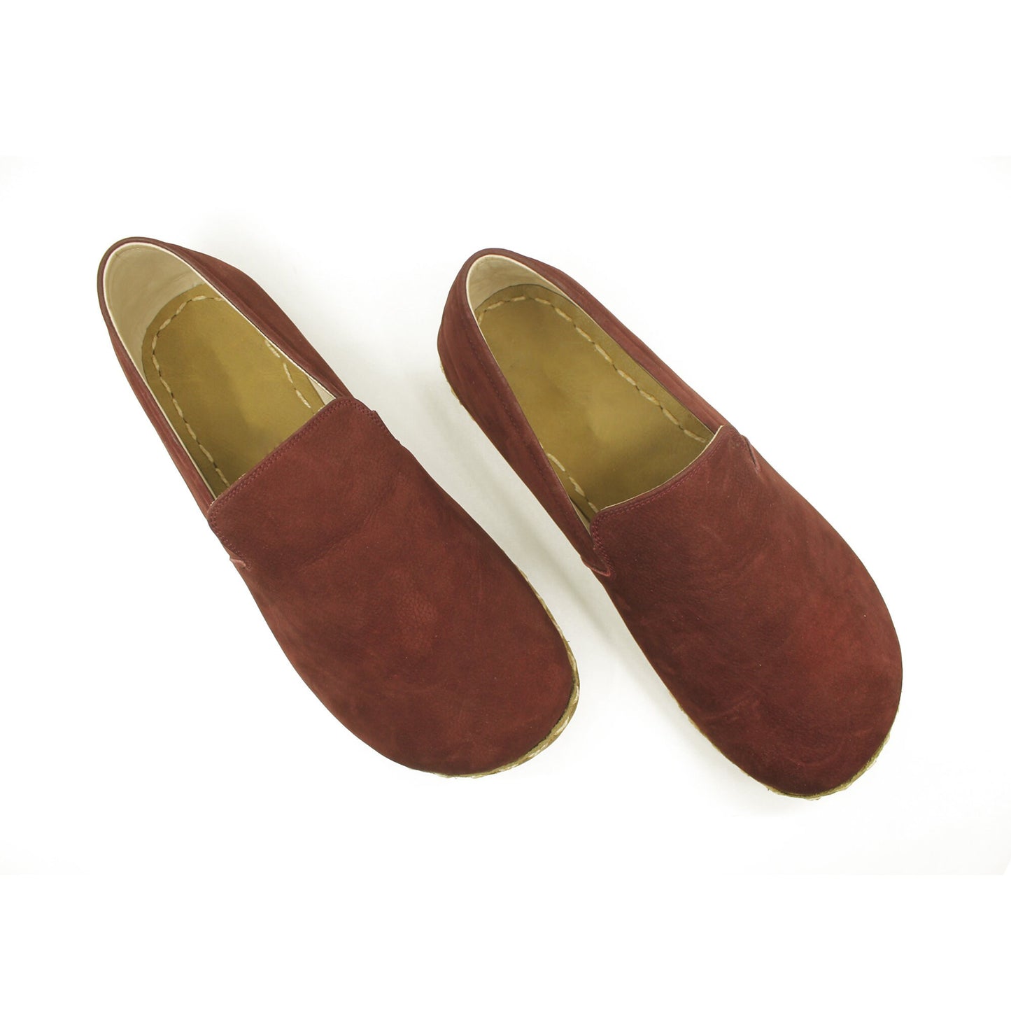 Claret Red Barefoot Shoes for Men - Leather Zero Drop, Wide Minimalist Shoes, Wide Toe Box, Summer Dress Shoes
