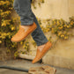 Men Barefoot Shoes, Handmade, Light Orange Leather Shoes