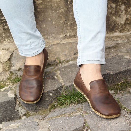 Handmade Barefoot Brown Leather Shoes