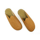 Barefoot - close toed slippers - Light Brown Leather - Winter Slippers - Copper Rivet - For Women
