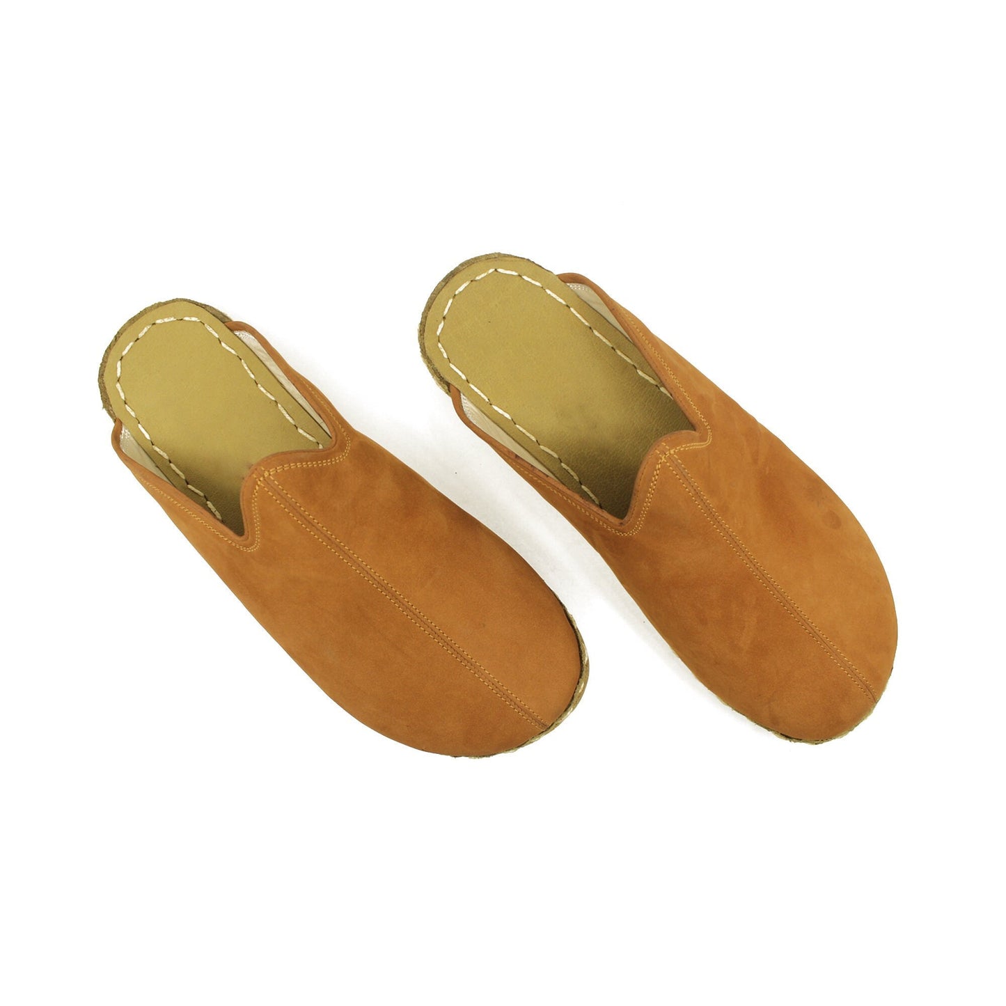 Barefoot - close toed slippers - Brown Nubuck Leather - Winter Slippers - For Women