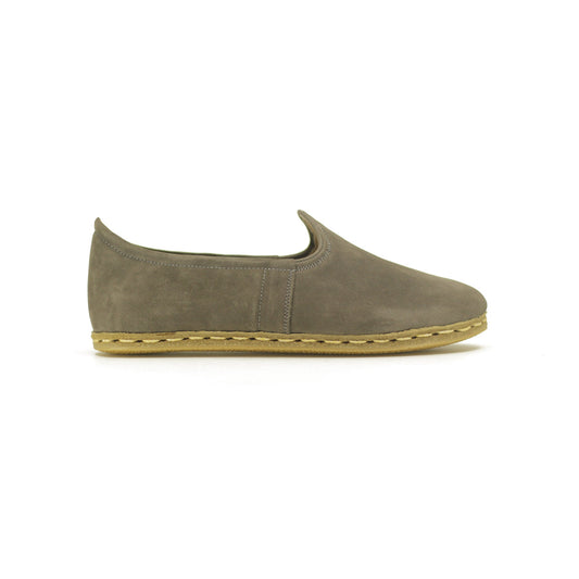 Men Shoes Handmade Gray Nubuck Leather Yemeni Rubber Sole