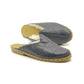 Winter Slippers  - Sheepskin slippers  - Close Toed Slippers - Navy Blue Leather – Rubber Sole - For Women