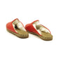 Winter Slippers  - Sheepskin slippers  - Close Toed Slippers - Red Leather – Rubber Sole - For Women