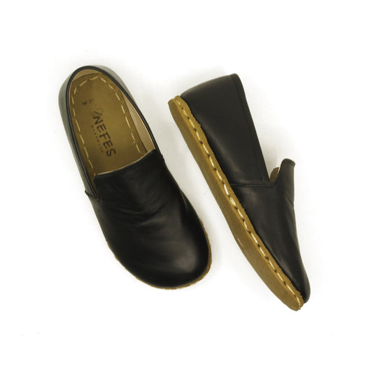 Handmade Black Barefoot Leather Shoes