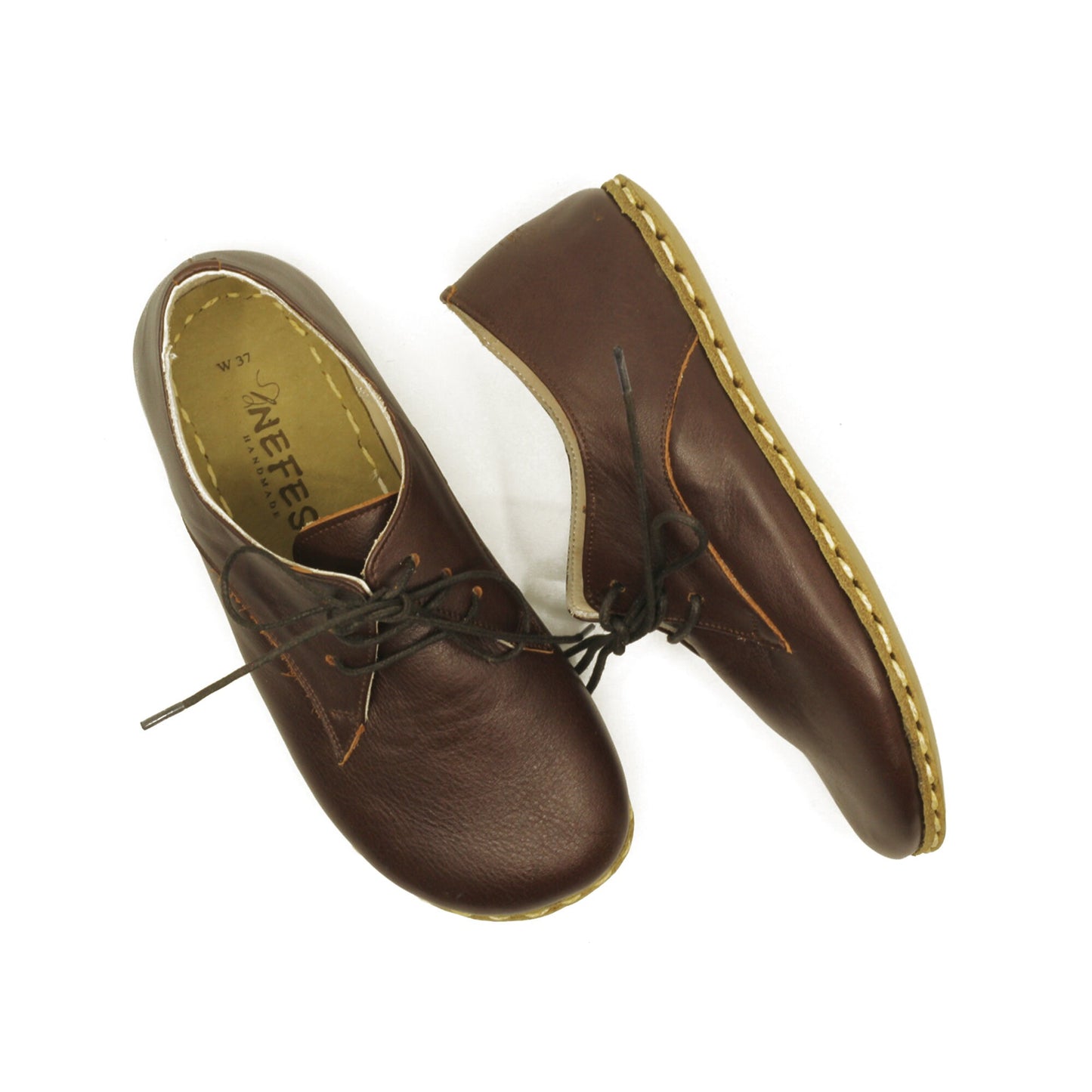 Dark Brown Barefoot Women's Shoes with Natural Buffalo Leather Sole | Shop Now