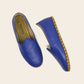 Men Shoes Handmade Blue Leather Turkish Yemeni Rubber Sole