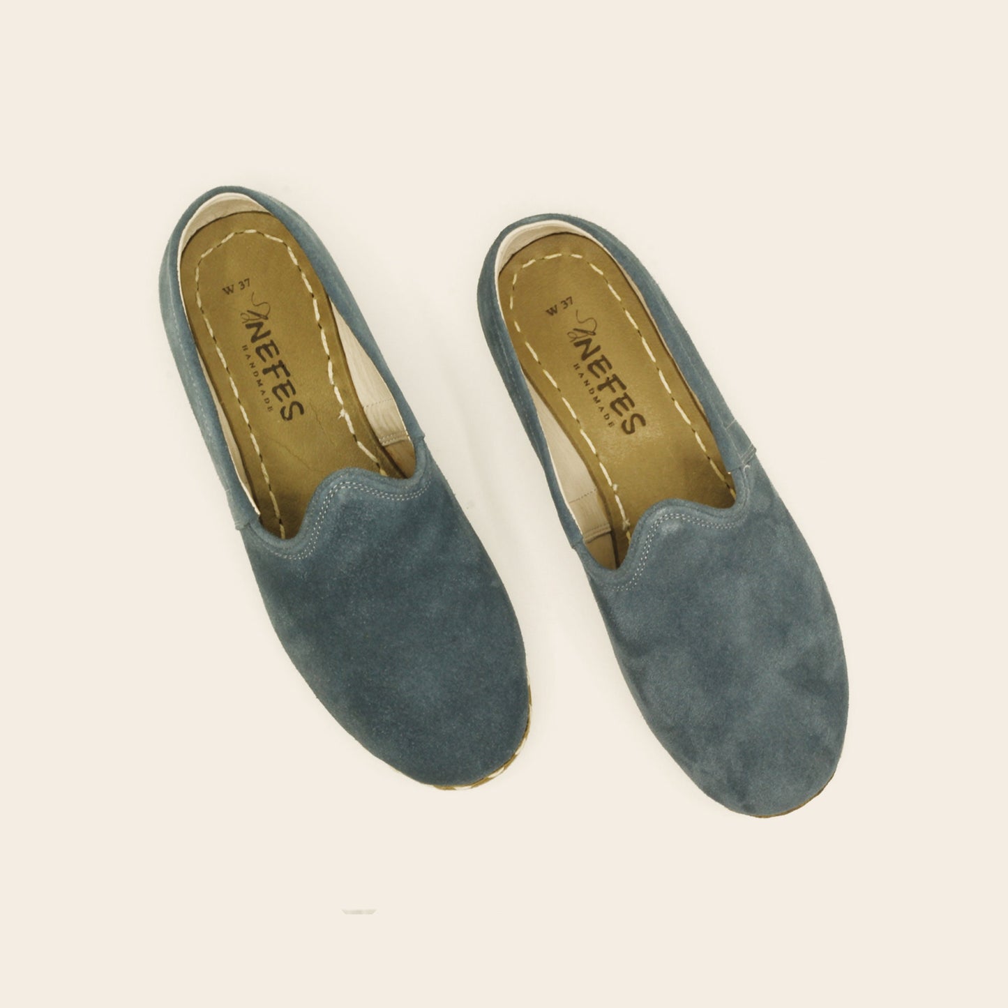 Men Shoes Handmade Sky Blue Suede Leather Turkish Yemeni Rubber Sole