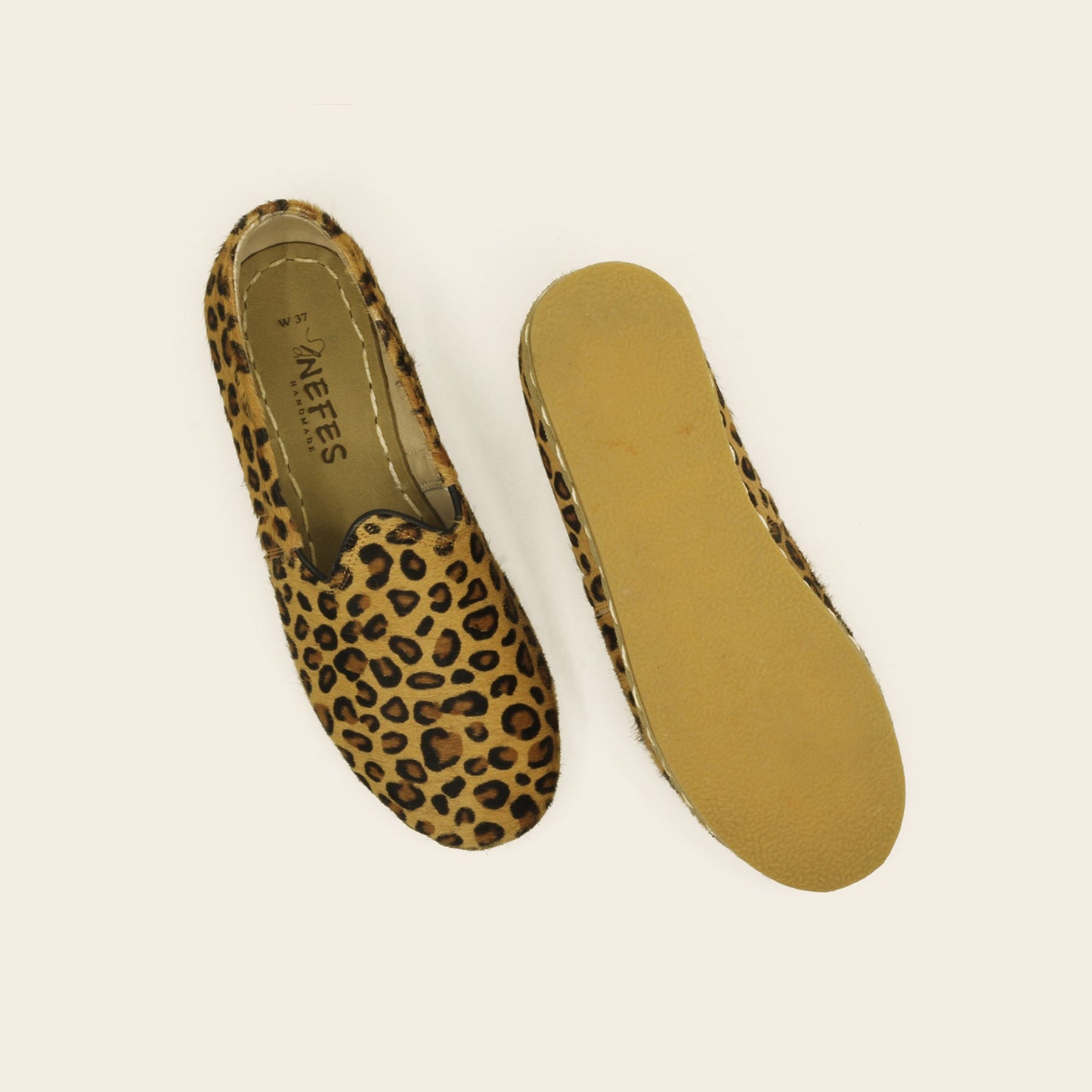 Men Shoes Handmade Leopard Print Hairy Leather Yemeni Rubber Sole