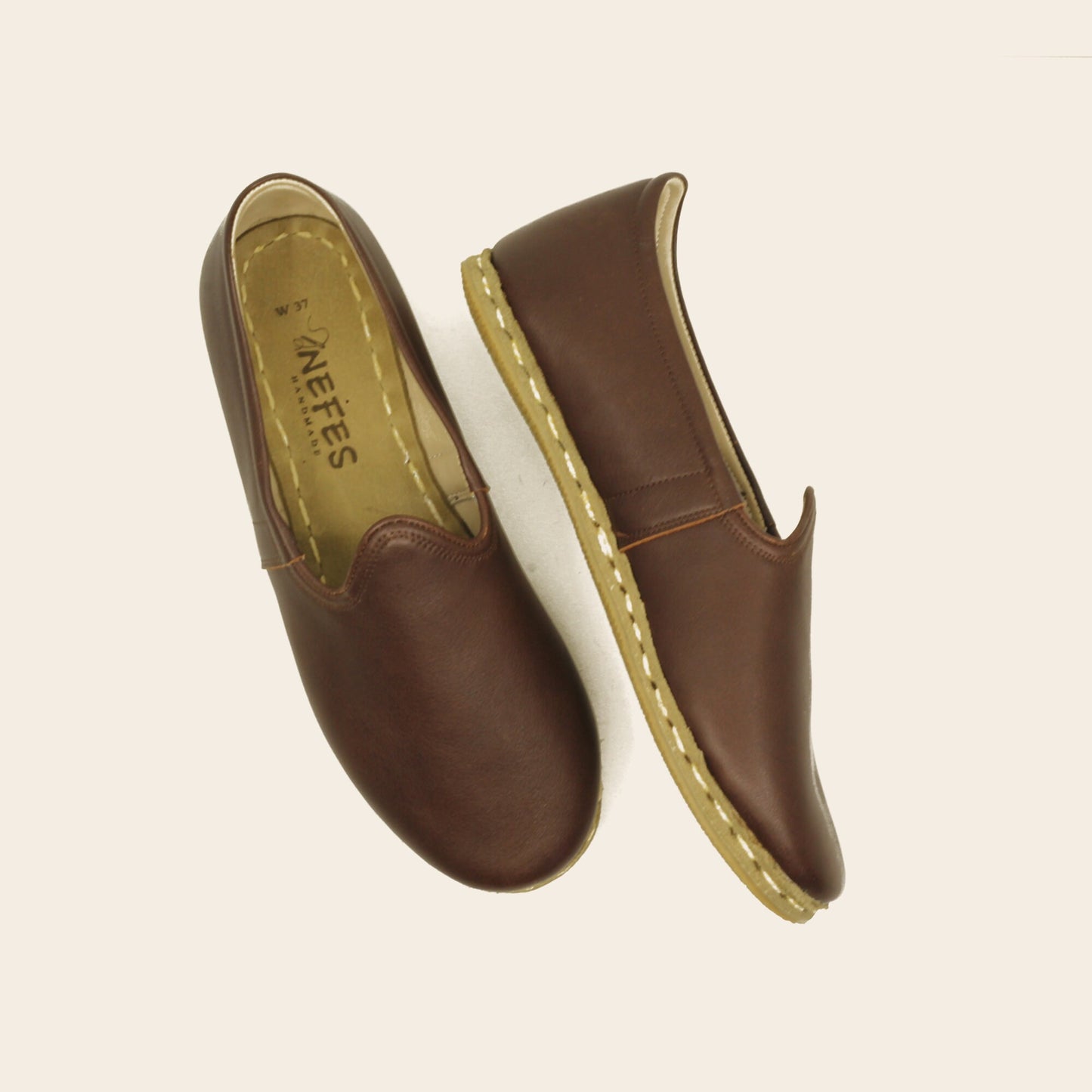 Men Shoes Handmade Bitter Brown Leather Turkish Yemeni Rubber Sole