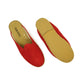 Close Toed Slippers - Red Nubuck Leather - Winter Slippers - Rubber Sole - For Women