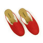 Winter Slippers  - Sheepskin slippers  - Close Toed Slippers - Red Nubuck Leather – Rubber Sole - For Women