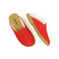 Barefoot - close toed slippers - Red Nubuck Leather - Winter Slippers - Sheepskin slippers - For Women