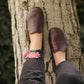 Connect with the Earth in Style and Comfort with Dark Brown Leather Earthing Shoes for Women with Wide Toe Box