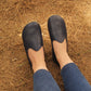 Navy Blue Leather Barefoot Shoes for Women: Handmade Zero Drop Elegance