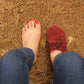 Women - Handmade - Oxford - Laced - Barefoot - Leather Shoes, - Claret Red Nubuck