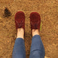 Burgundy Nubuck Leather Barefoot Shoes for Ladies | Wide-Toed Design