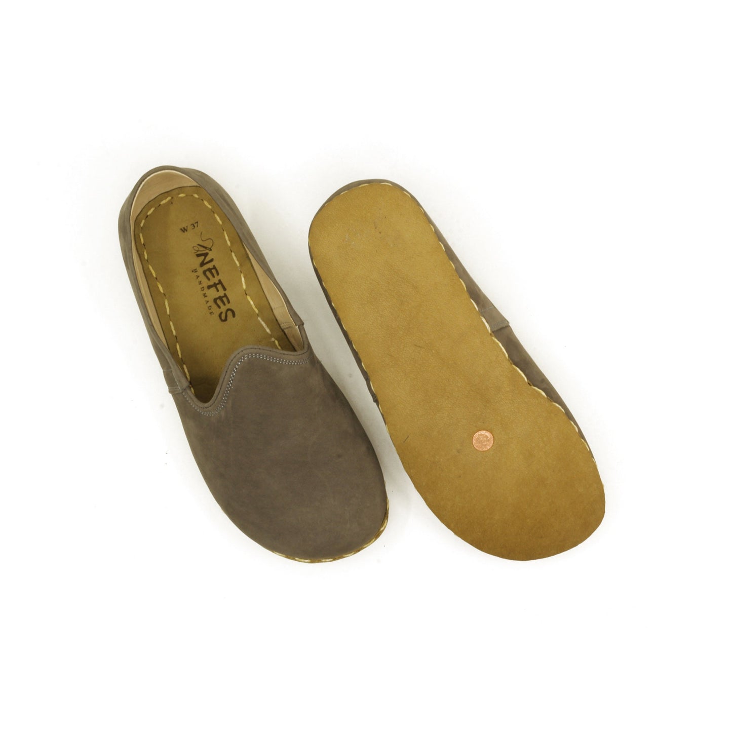 Handmade Gray Nubuck Leather Men's Loafers