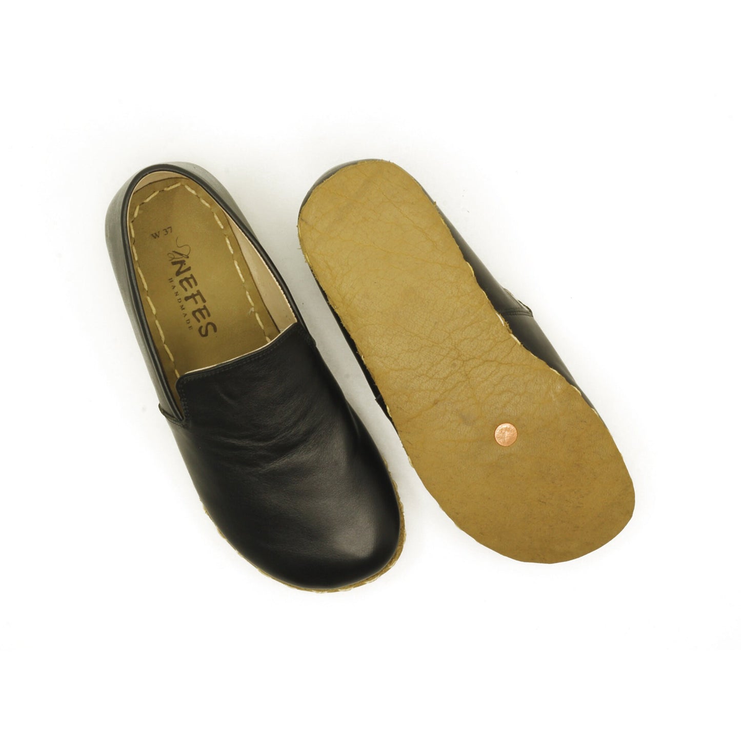 Black Leather Barefoot Shoes: Handmade & Zero Drop Elegance