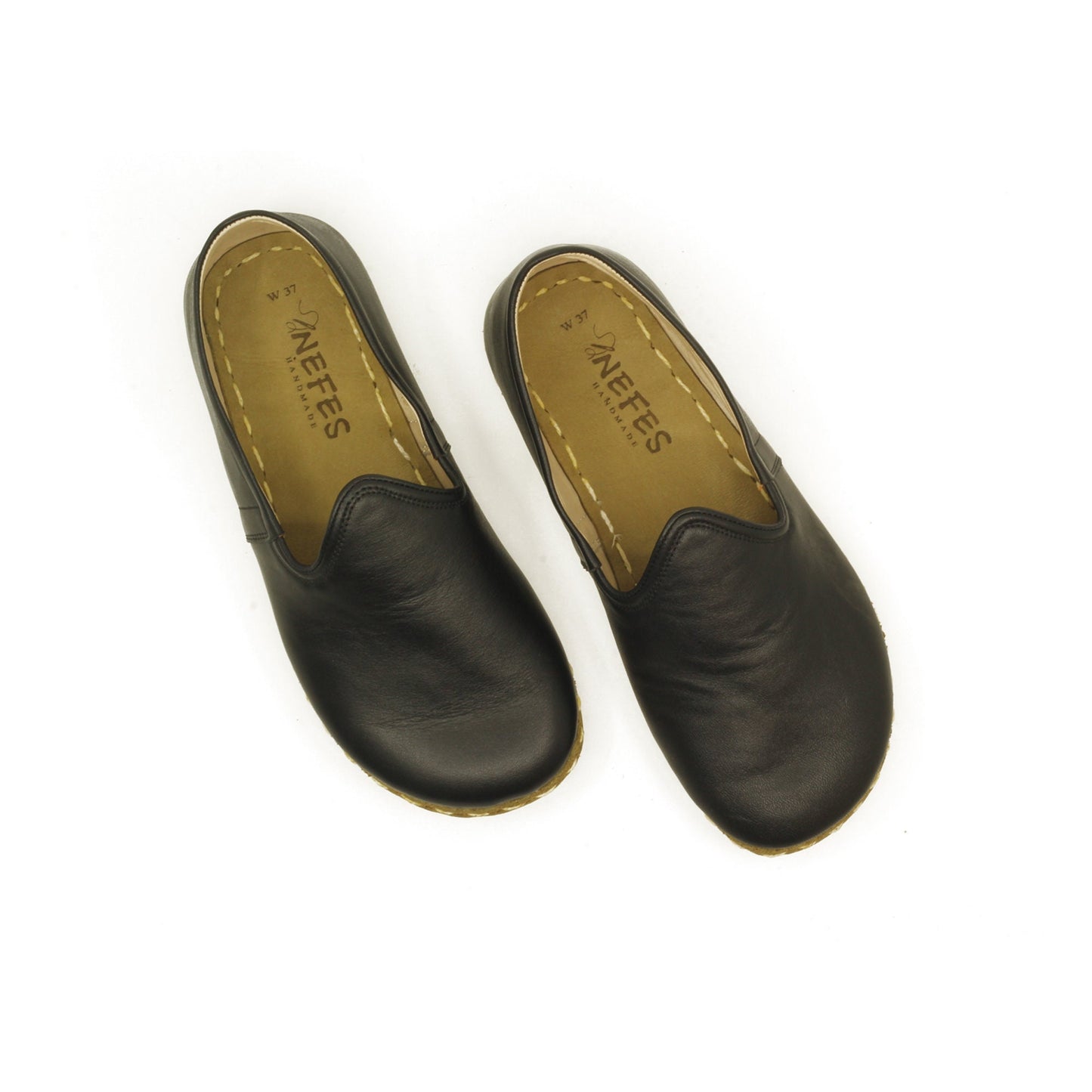 Elegant Black Leather Barefoot Shoes for Women: Zero Drop Craftsmanship