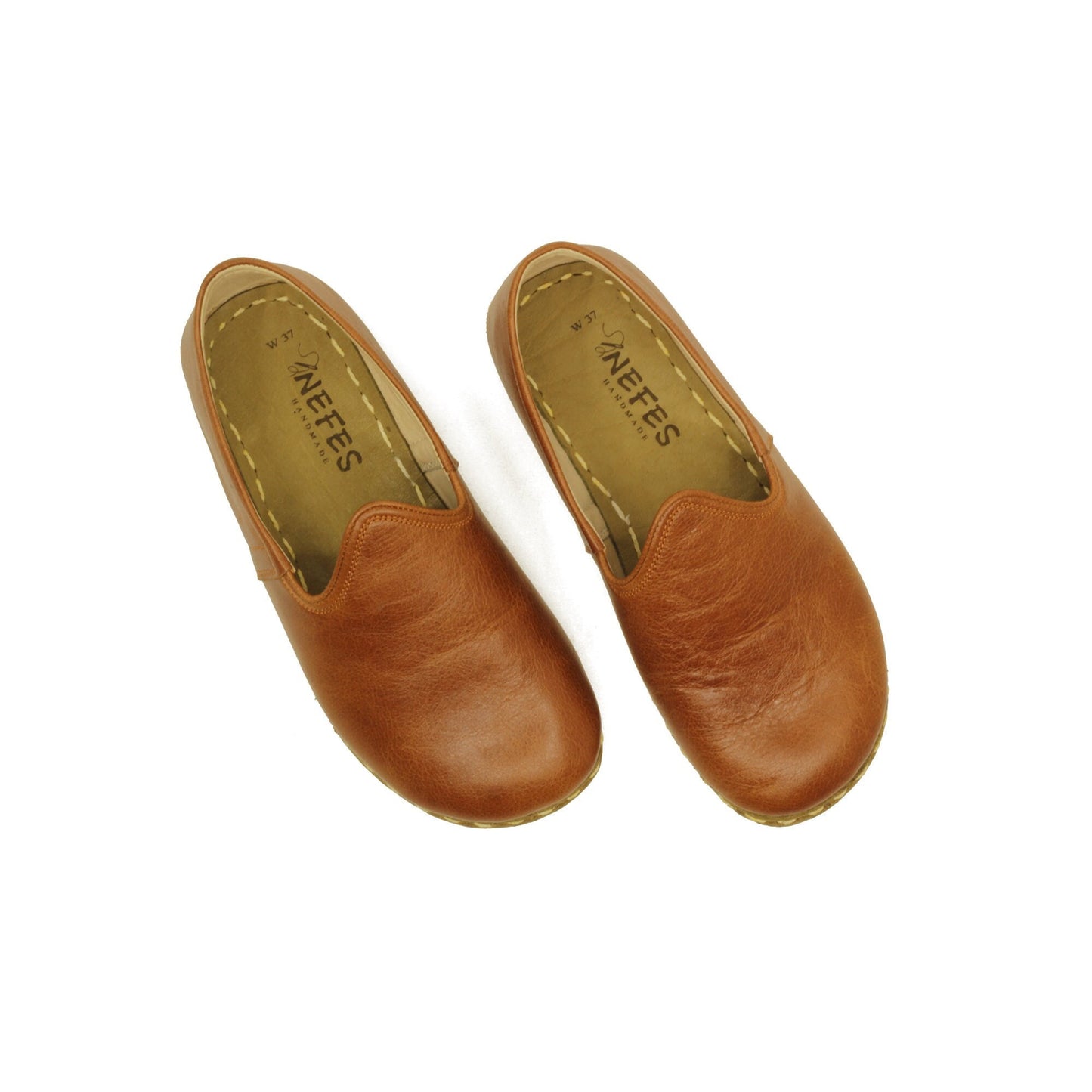Women - Handmade - Barefoot - Leather Shoes, Classic- Antique Brown